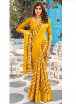 Munga Silk Yellow Party Wear Printed Saree